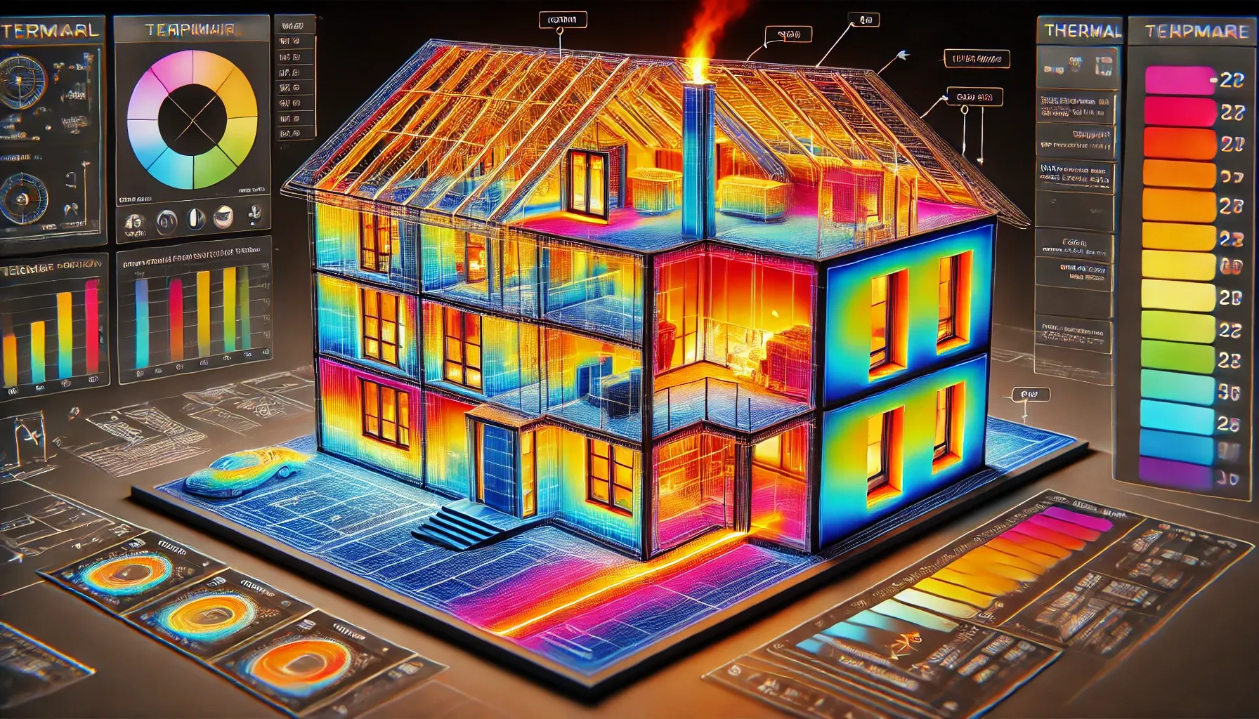 Darstellung Haus als thermischer Simulation