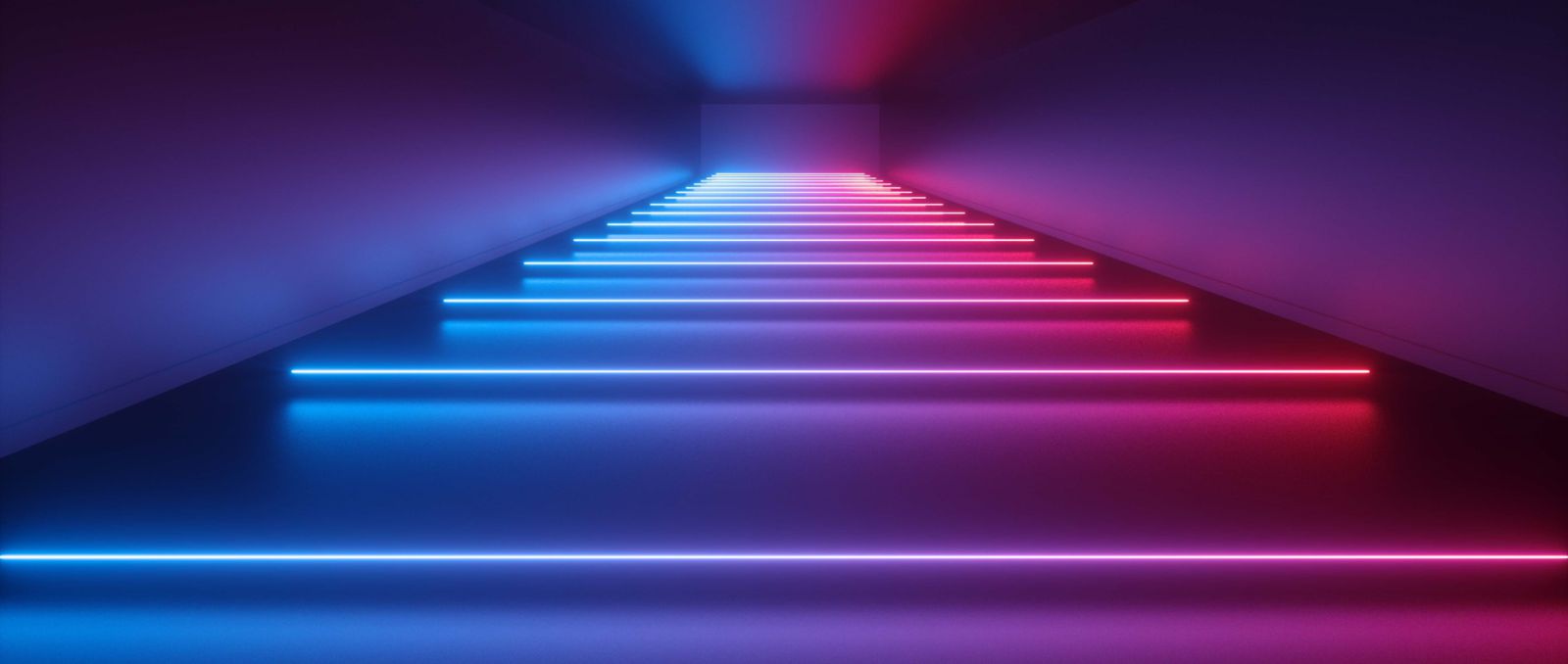 neonbeleuchtete Treppe